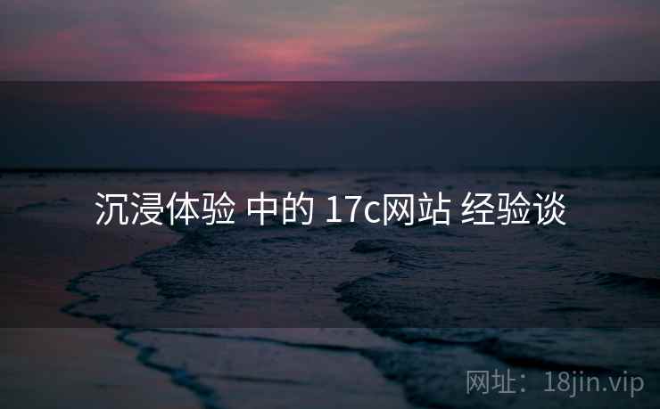 沉浸体验 中的 17c网站 经验谈 第2张 沉浸体验 中的 17c网站 经验谈 第2张